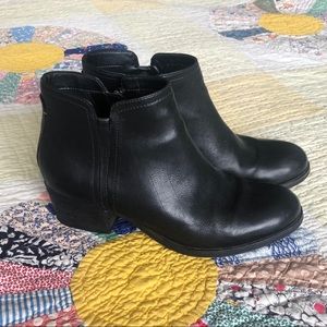 Clarks Black Leather Ankle Boots
